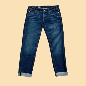 Ag Adriano Goldschmied Women’s Stilt Roll-Up Cigarette Cropped Straight Jeans 25